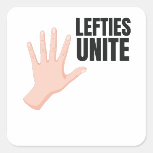 Pegatina Cuadrada Lefties Unite Izquierda Lefty Gift