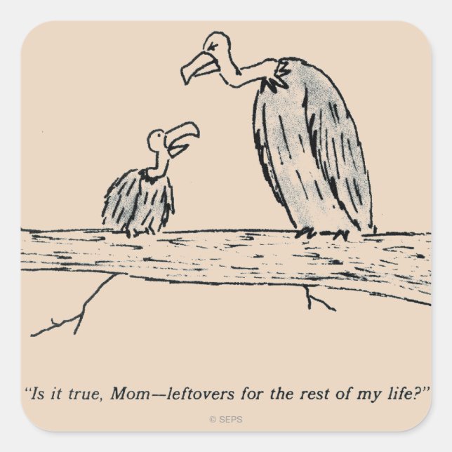 Pegatina Cuadrada Leftovers (Anverso)