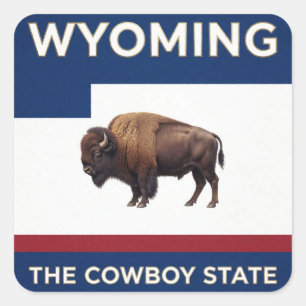 Pegatina Cuadrada Legado del Estado Vaquero de Wyoming