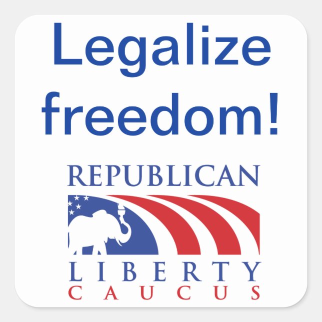 Pegatina Cuadrada Legalizar pegatinas de Freedom RLC (Anverso)