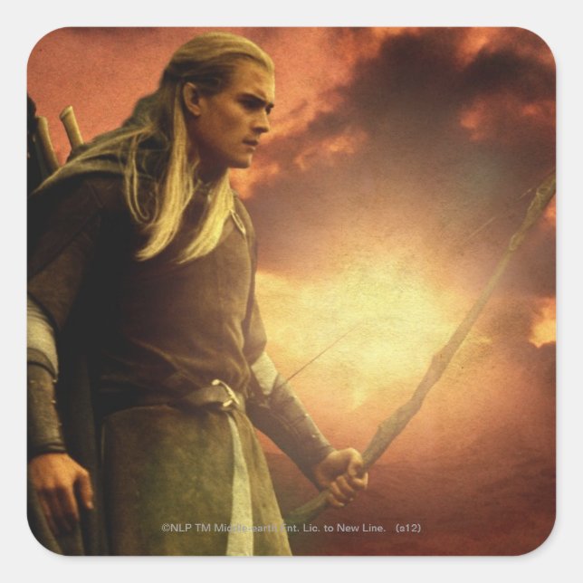 Pegatina Cuadrada LEGOLAS GREENLEAF™ con Bow (Anverso)