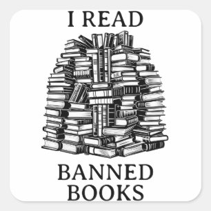 Pegatina Cuadrada Leí Libros Prohibidos