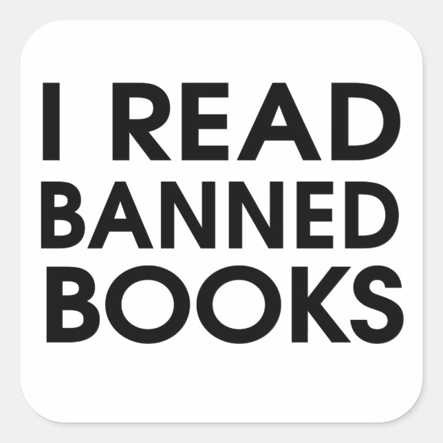 Pegatina Cuadrada Leí Libros Prohibidos (Anverso)