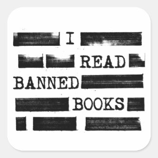 Pegatina Cuadrada Leí Libros Prohibidos Redactados