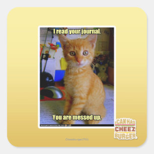 Pegatina Cuadrada Leí tu diario