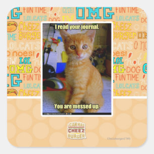 Pegatina Cuadrada Leí tu diario