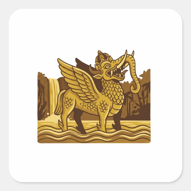 Pegatina Cuadrada Lembuswana (Anverso)