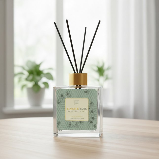 Pegatina Cuadrada Lemon & Basil Reed Diffuser Label (Subido por el creador)