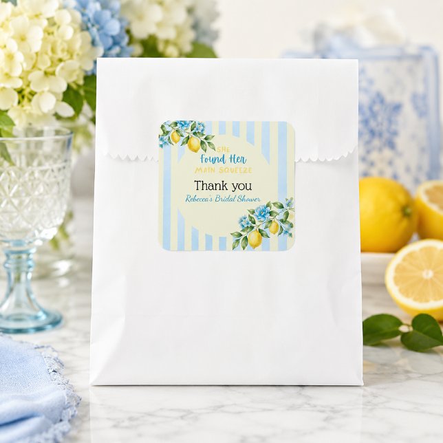 Pegatina Cuadrada Lemon Blue Main Squeeze Despedida de Soltera (Subido por el creador)
