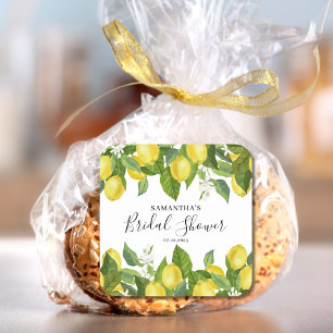 Pegatina Cuadrada Lemon Citrus Bridal