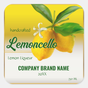 Pegatina Cuadrada Lemon Fruit Lemoncello