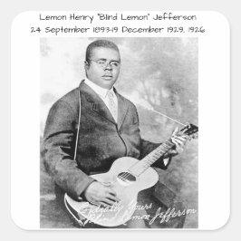Pegatina Cuadrada Lemon Henry Blind Lemon jefferson 1926
