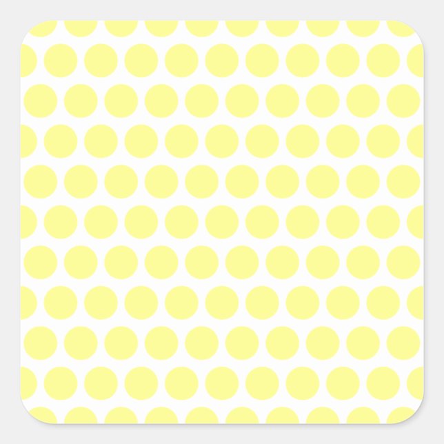 Pegatina Cuadrada Lemon Sherbet Polka Dots (Anverso)