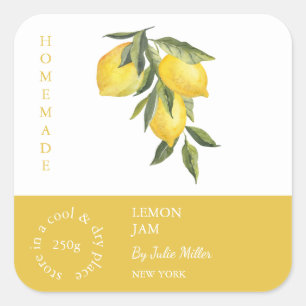 Pegatina Cuadrada Lemon Small Business Label