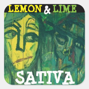 PEGATINA CUADRADA LEMON Y LIME SATIVA
