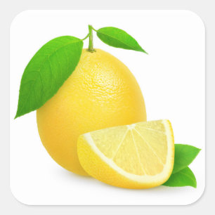 Pegatina Cuadrada Lemones frescos
