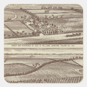 Pegatina Cuadrada Lemoore, ranchos de Armona