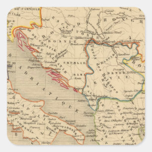 Pegatina Cuadrada L'Empire Grec, l'Italie, 1125 un 1200