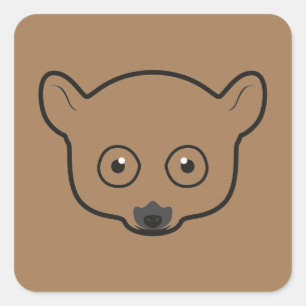 Pegatina Cuadrada Lemur del ratón