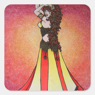 Pegatina Cuadrada Leo Belly Dancer