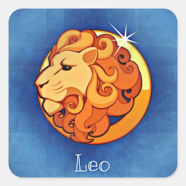 Pegatina Cuadrada leo horoscope (Anverso)