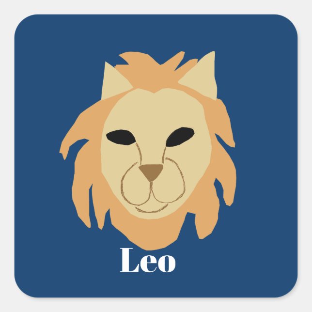 Pegatina Cuadrada Leo Lion, (Anverso)
