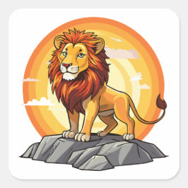 Pegatina Cuadrada León