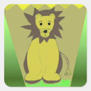 Pegatina Cuadrada León de la selva