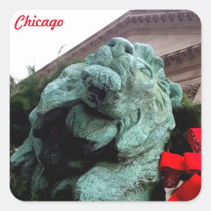 Pegatina Cuadrada León del Sur en el Instituto de Arte de Chicago