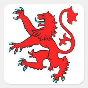 Pegatina Cuadrada León desenfrenado escocés