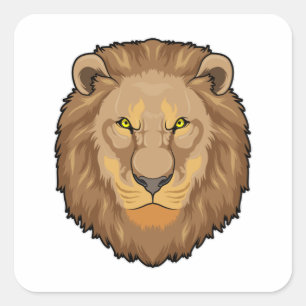 Pegatina Cuadrada León enojado