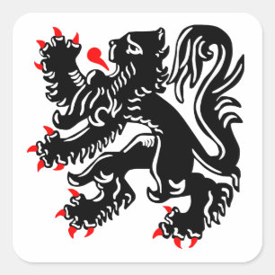Pegatina Cuadrada León flamenco.