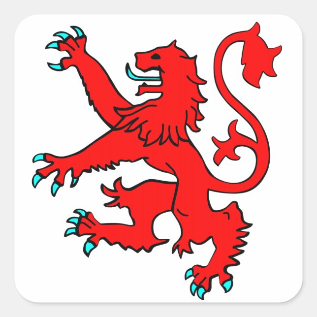 Pegatina Cuadrada León Rampant de Escocia (Anverso)