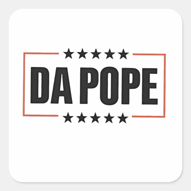 Pegatina Cuadrada León XIV Iglesia Cristiana Da Pope (Anverso)