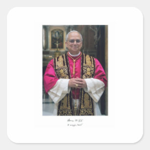 Pegatina Cuadrada León XIV Robert Francis Prevost