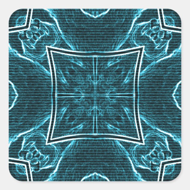 Pegatina Cuadrada Leones comparten arte Imprimir (Anverso)