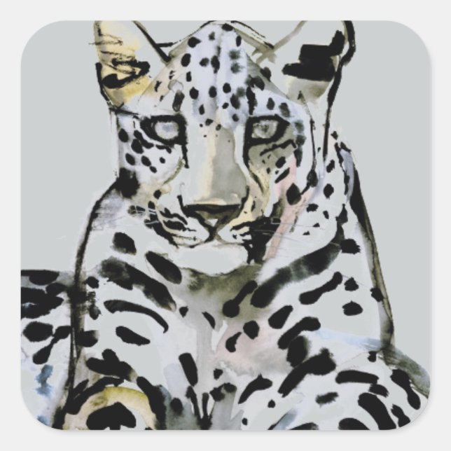 Pegatina Cuadrada Leopard árabe 2008 7 (Anverso)