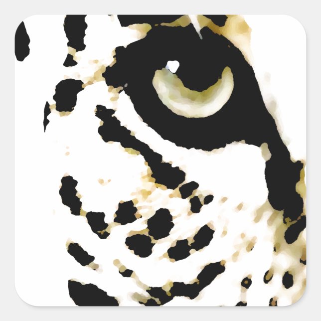 Pegatina Cuadrada Leopard Eye (Anverso)