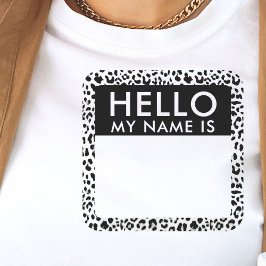 Pegatina Cuadrada Leopard Hello My Name Is Pegatinas