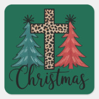 Leopardo Cruz Árboles de Navidad Cristianos