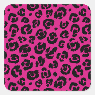 Pegatina Cuadrada leopardpatternhotpink.png
