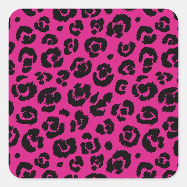 Pegatina Cuadrada leopardpatternhotpink.png (Anverso)