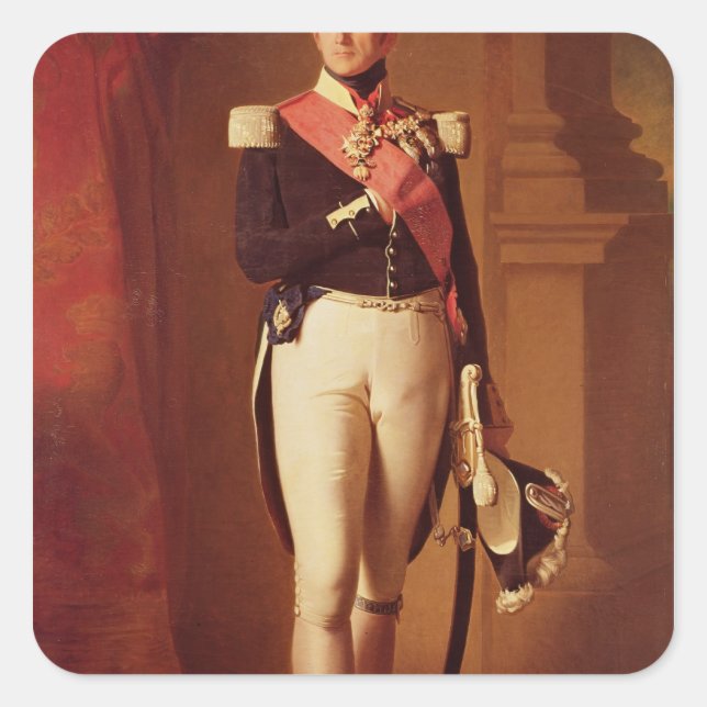 Pegatina Cuadrada Leopold I c.1846 (Anverso)