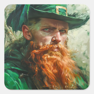 Pegatina Cuadrada Leprechaun gótico