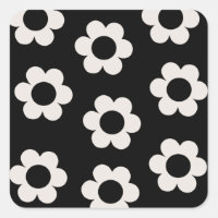 Les Fleurs 02 Flores Retro Floral Negra Y Blanca