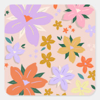 Les Fleurs 04 Floral Retro Colorida