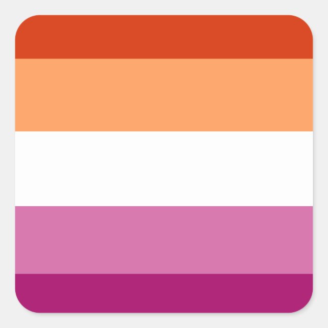 Pegatina Cuadrada Lesbian Flag (Anverso)