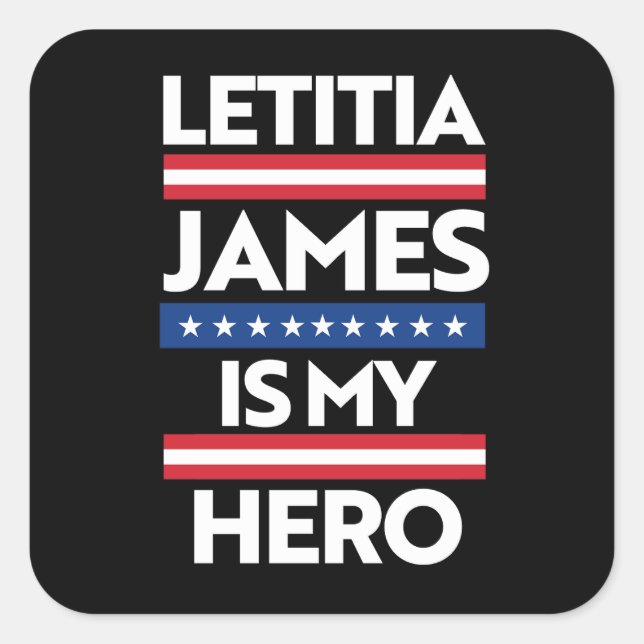 Pegatina Cuadrada Letitia James es mi Shero (Anverso)