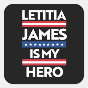 Pegatina Cuadrada Letitia James es mi Shero
