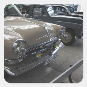 Pegatina Cuadrada Letonia, Riga, Museo del Motor Riga, años 60